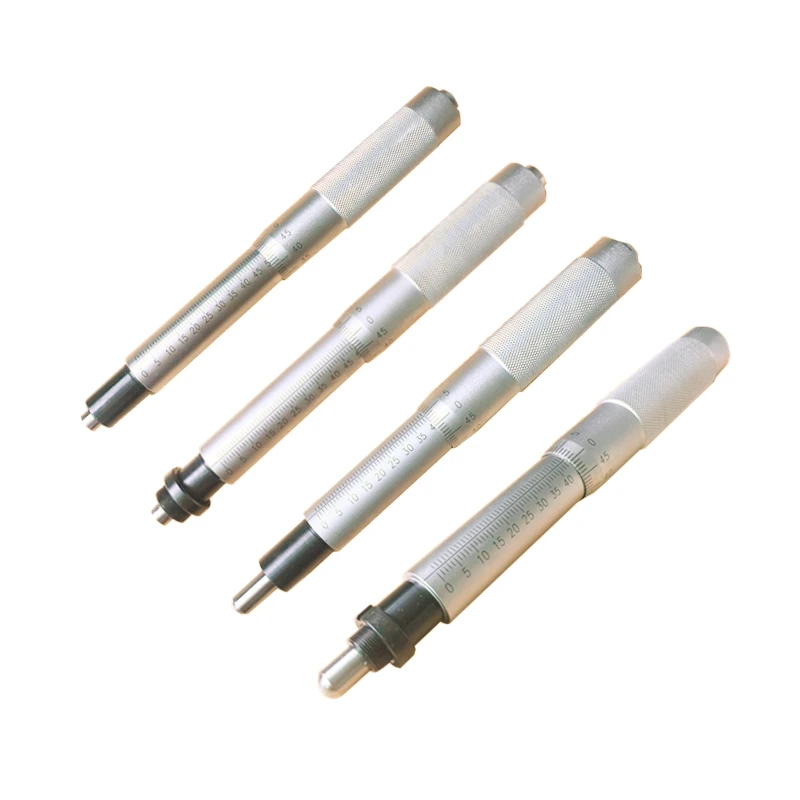 

0-50MM Silver Range Micrometer Head Round Needle Plat Type Measure Tools Knurled Adjustment Knob Measurement Rotation Smooth Kit