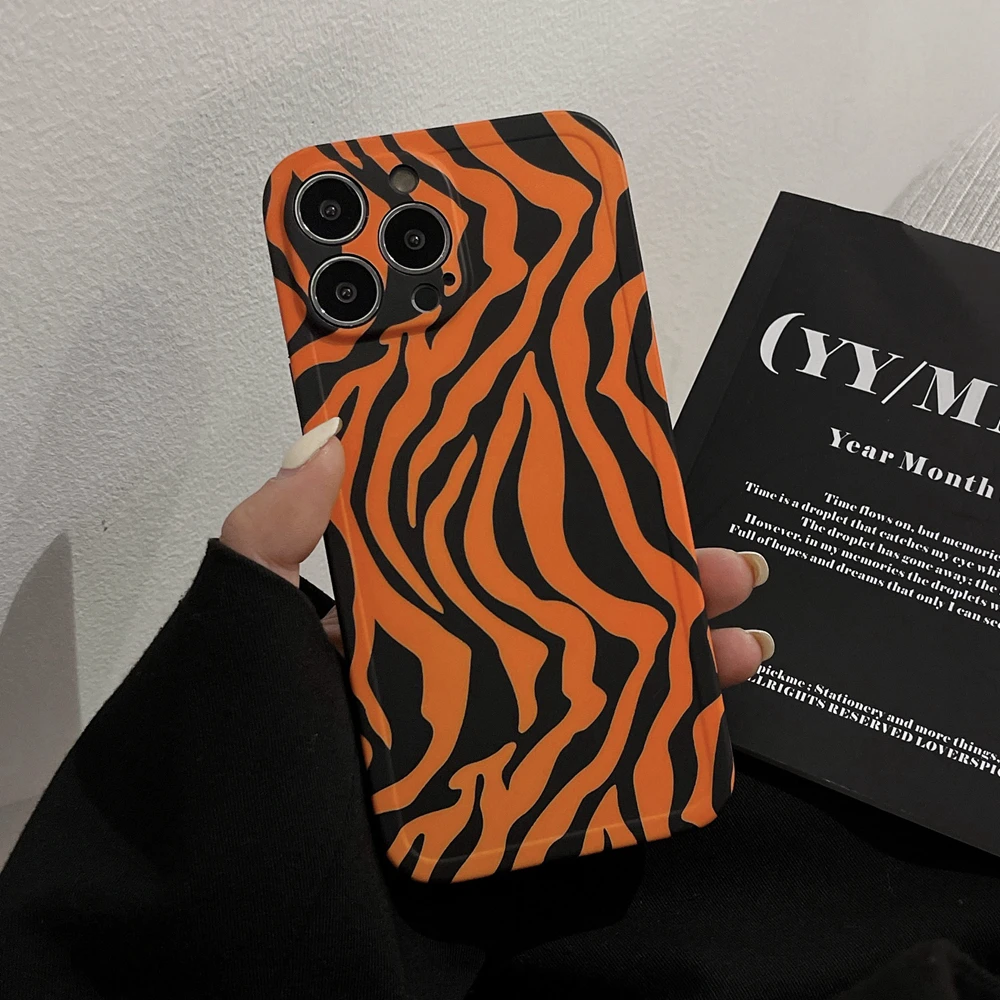 Роскошный чехол для телефона с принтом Тигра iPhone 11 12 13 Pro Max XR Xs X 7 8 Plus силиконовый