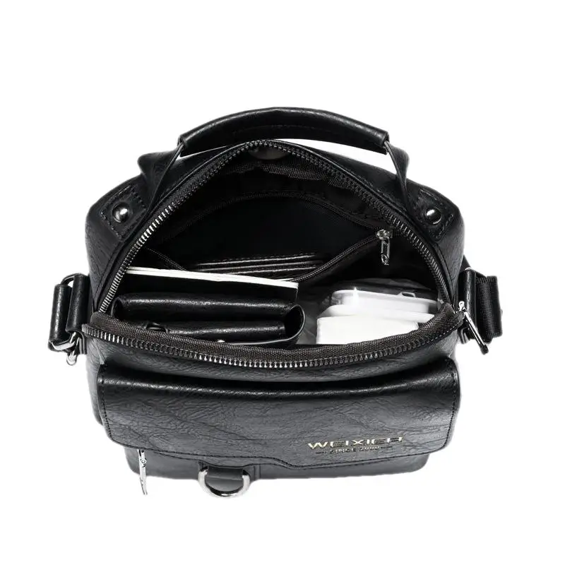 Vintage Leather Men's Shoulder Bag Multi-function Crossbody Messenger Luxury Male Tote Bag Shoulder Strap Handbags for Men