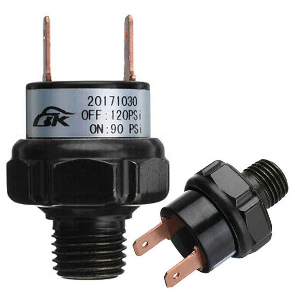 

Heavy Duty 90-120 PSI Valve 1/4'' NPT End Air Compressor Tank Pressure Control Switch Control Valve 4 Port 12V 821673