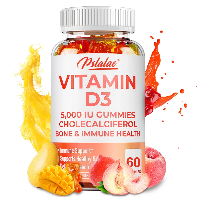 

Витамин D3 5000 ме-поддерживает здоровую иммунную поддержку, здоровье костей и зубов, мышечная функция без ГМО, 60 жевательных резинок