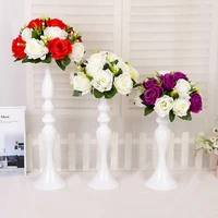 White Gold Silver Candle Metal Candlestick Flower Stand Vase Table Centerpiece Event Rack Road Lead Wedding DIY Party Decoration
