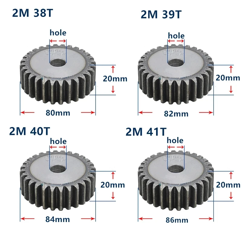 

2 Mode Spur Gear 37 Teeth To 120 Teeth Thickness 20/45 Steel Tooth Surface Quenching Spur Gear Factory Direct Sales