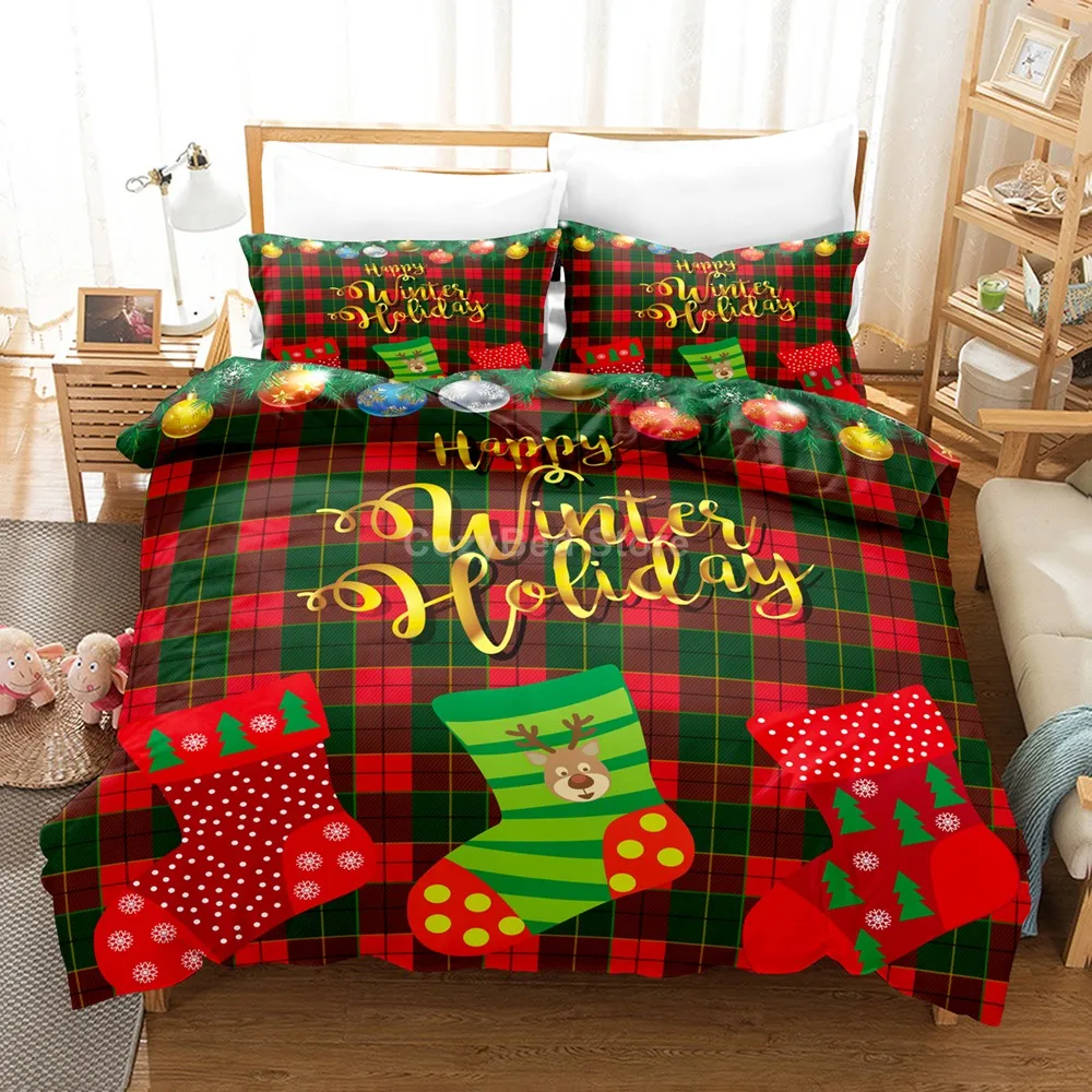 

Merry Christmas Gift 3d Bedding Set Duvet Cover Sets Luxury Comforter Bed Linen Twin Queen King Single Size Dropshipping Santa