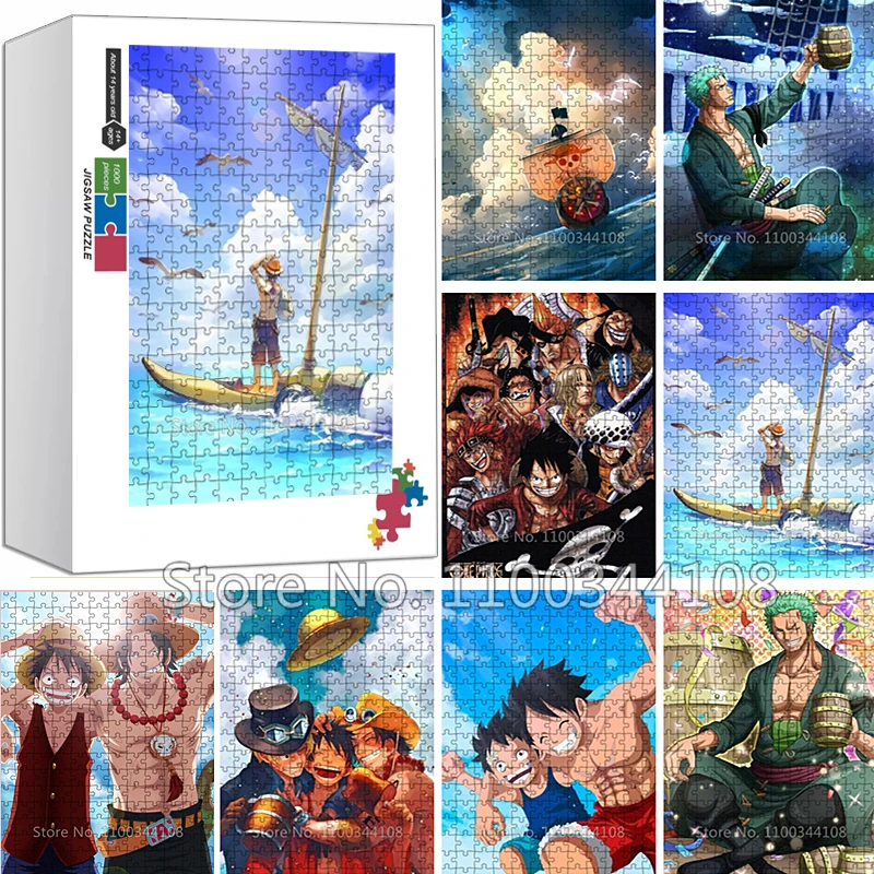 

Japanese Anime One Piece Jigsaw Puzzles Ace Sabo Luffy Cartoon 300/500/1000 Pieces Paper Puzzle Birthday Gift for Friend Child