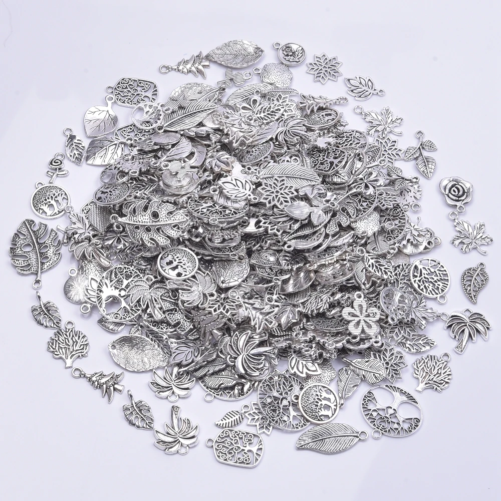 10/20 шт. серебряные листья используются в качестве подвесок сделай сам для