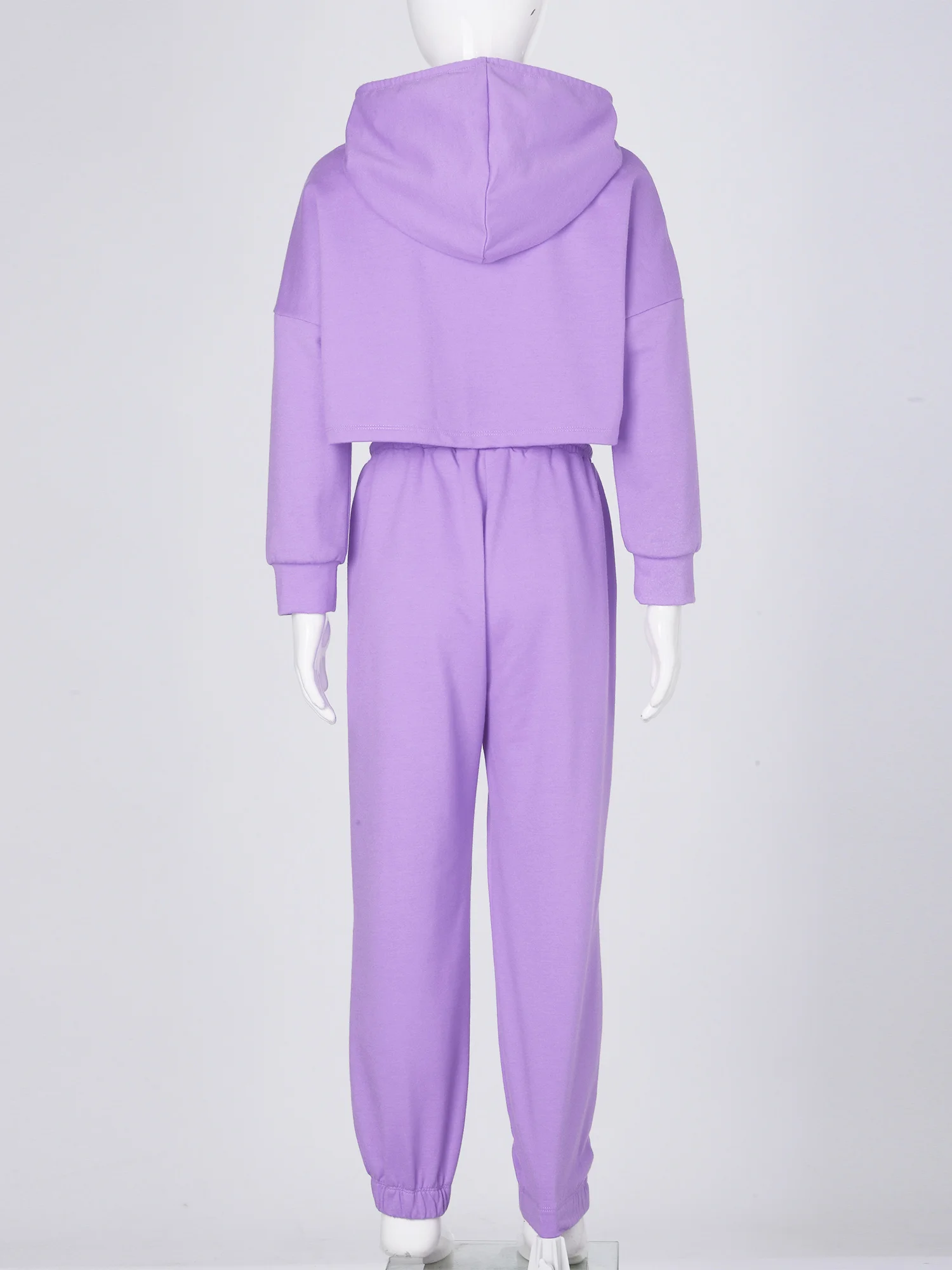 Комплект спортивной одежды для девочек свитшот с капюшоном и длинными рукавами в