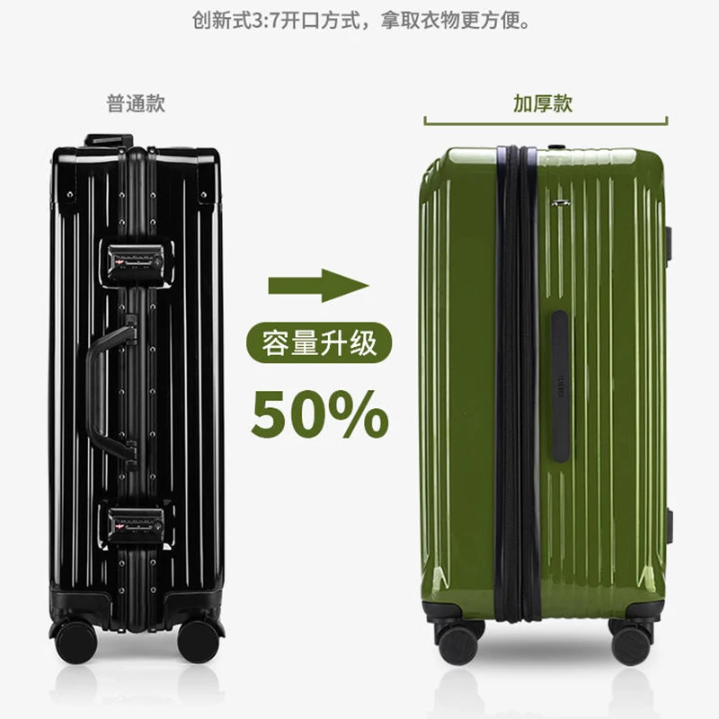 

New USB charging luggage large capacity pull rod box 24/28 " carry on fashion trolley suit extensible camouflage black