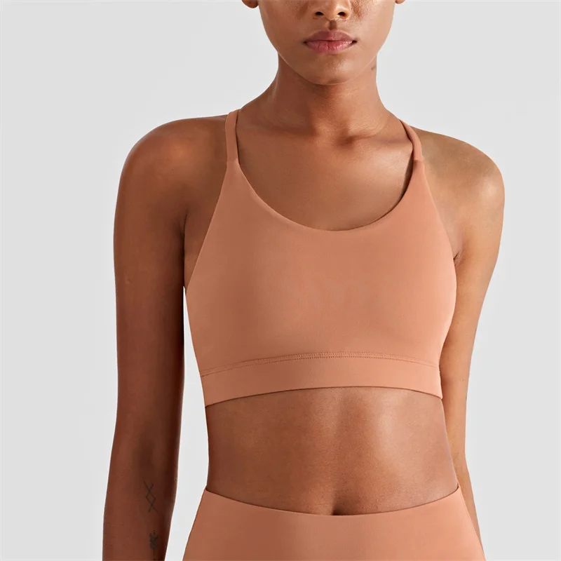 Women Backless Sports Bra Gym Triangle Beautiful Back Yoga Tank Top Fitness Crop Top Push-up Tight  Sexy Underwear Sportswear