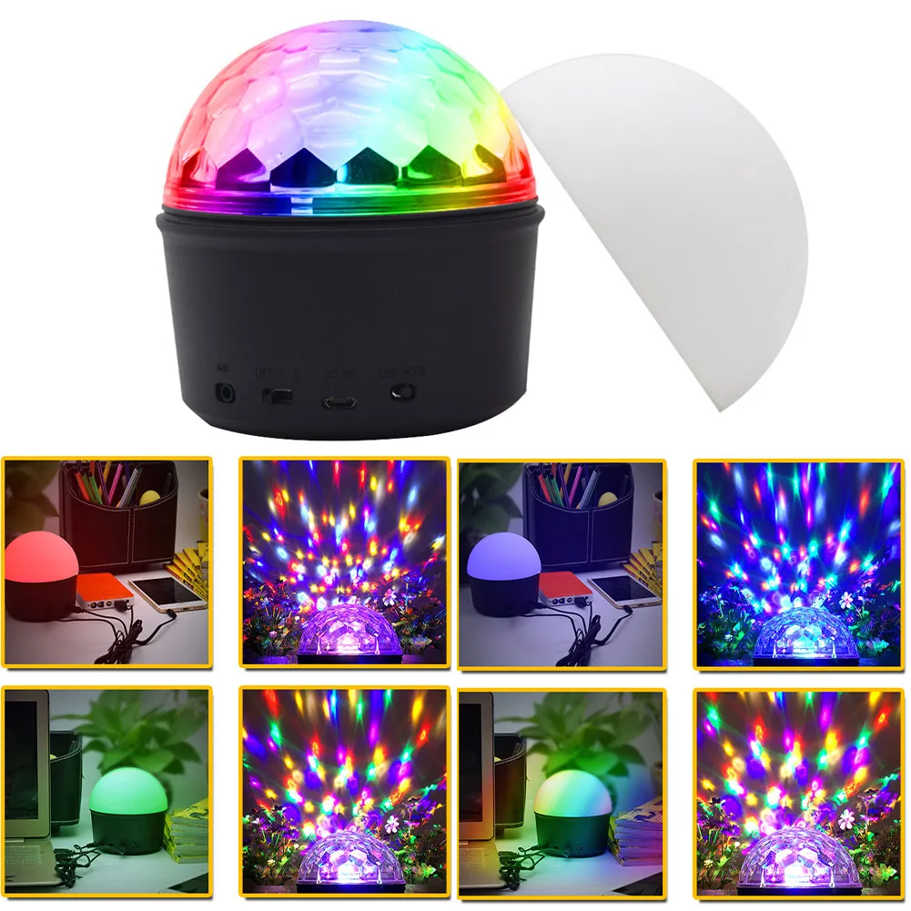 

Speaker Rotating Mini KTV Christmas Sound Activated LED Disco Ball Light USB Charging Party Effect Strobe Home DJ