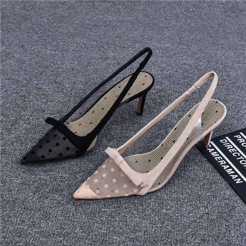 

Women's Shoes Summer Fashion Pointy Bow Mesh Breathable Stiletto Heel Shallow Sandals for Women Sandals for Women Women Shoes