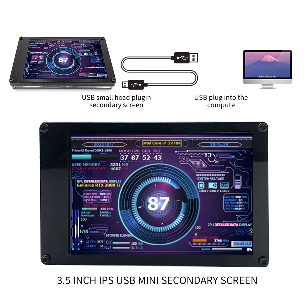 

5,5-дюймовый IPS-монитор, ЦП, графический процессор, ОЗУ, HDD, вторичный дисплей, портативный компьютер, аксессуары, 3,5x328, вращение на 480 градусов д...