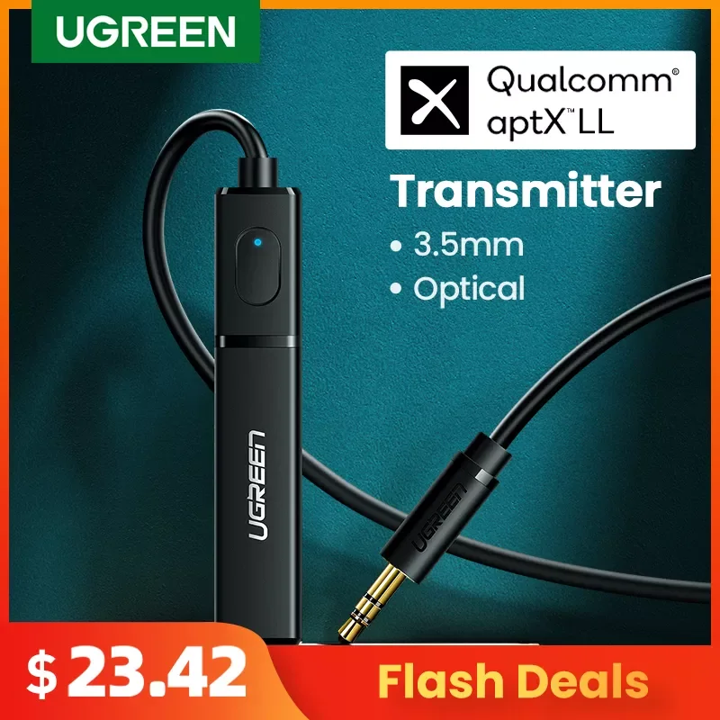 

UGREEN Bluetooth Transmitter 5.0 TV Headphone PC PS4 aptX LL 3.5mm Aux SPDIF 3.5 Jack Optical Audio Music Bluetooth 5.0 Adapter