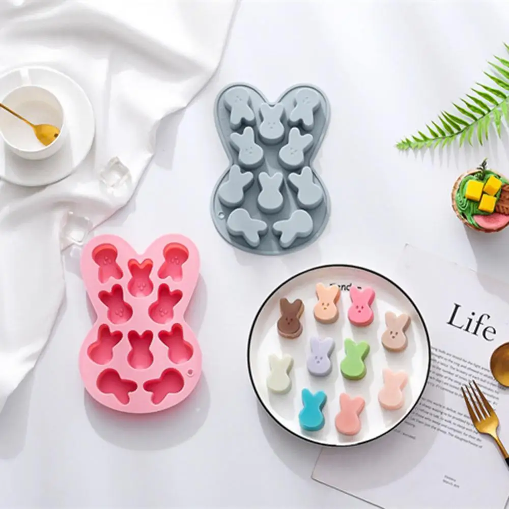 

Rabbit Shape Food Grade Silicone Candy Mould Tolerance Temperature Range Bunny Cake Mold Easy To Demolish Clean Reusable