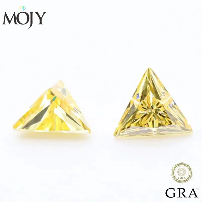 MOJY лимонно-желтые муассаниты треугольной огранки 0.2г