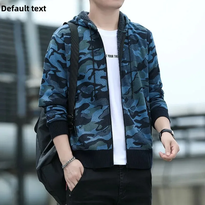 2023 мужская осенне-зимняя новая камуфляжная куртка с капюшоном на флисовой