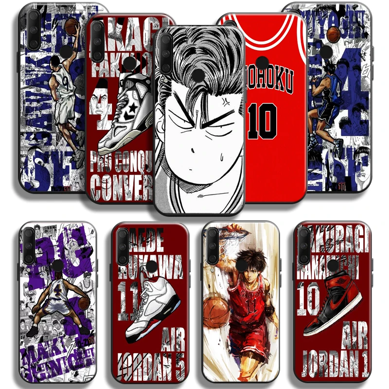 

Anime SLAM DUNK For Huawei Honor 10X 9X 8X Pro Lite Phone Case Liquid Silicon Soft Coque Black Carcasa Funda