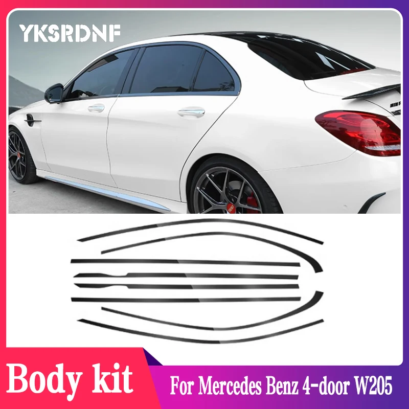 

Стайлинг автомобиля, черное Оформление интерьера для окна Mercedes Benz 4-door W205 2015-2020, автомобильные аксессуары