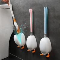 duck silicone toilet brush toilet holder creative toilet brush set for bathroom wall mount toilet cleaning bathroom accessories