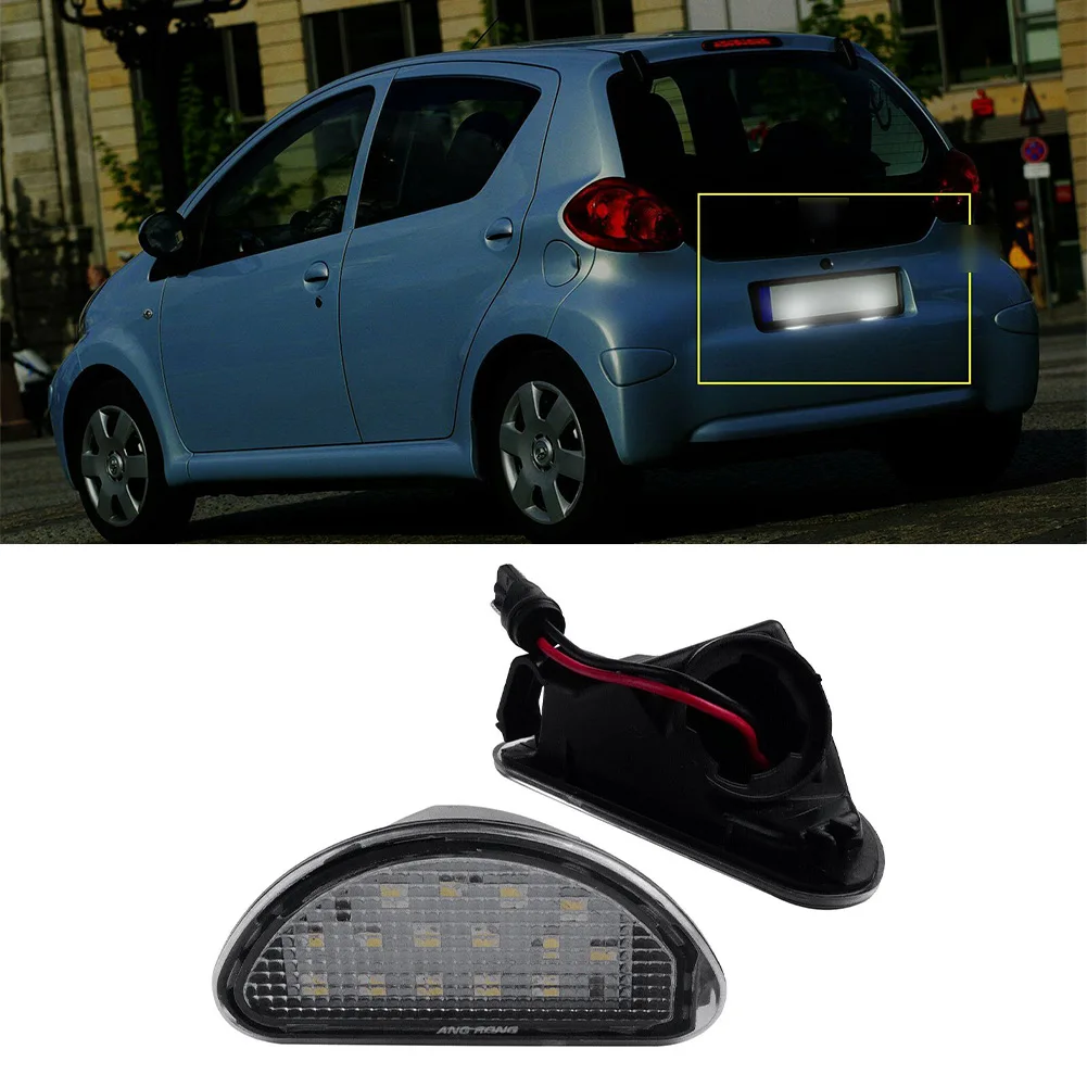 

White LED License Plate Lights Outdoor Plug & Play White 2pcs Accessories Aygo Canbus LED License Plate Lights