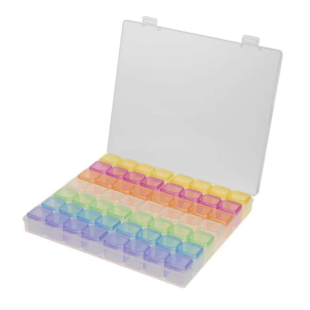 

Jewelry Box Plastic Beads Container 56/28 Grids Earring Necklace Jewelry Accessory Organizer Diamond Painting Box for Home Store