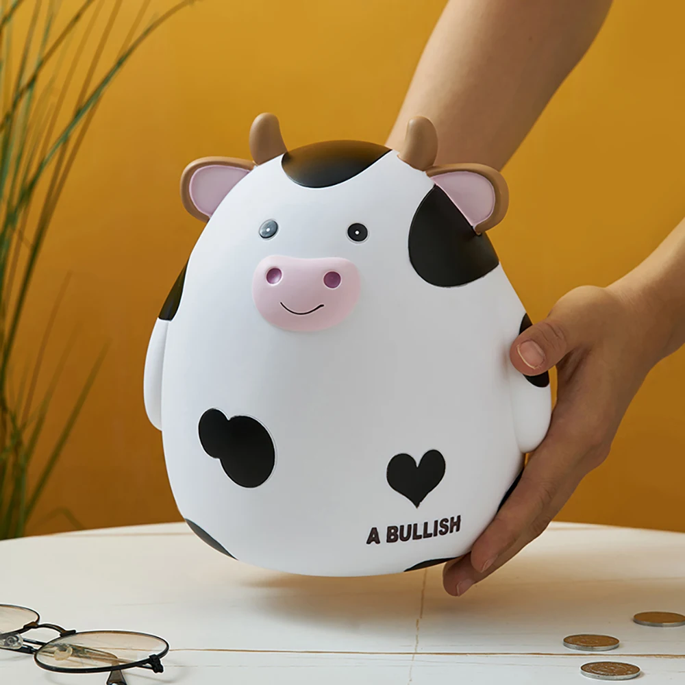 Cow Piggy Bank Money Plastic Coins Attract Money Bank Coins Money Box Large Savings Box Coin Children Christmas Gifts
