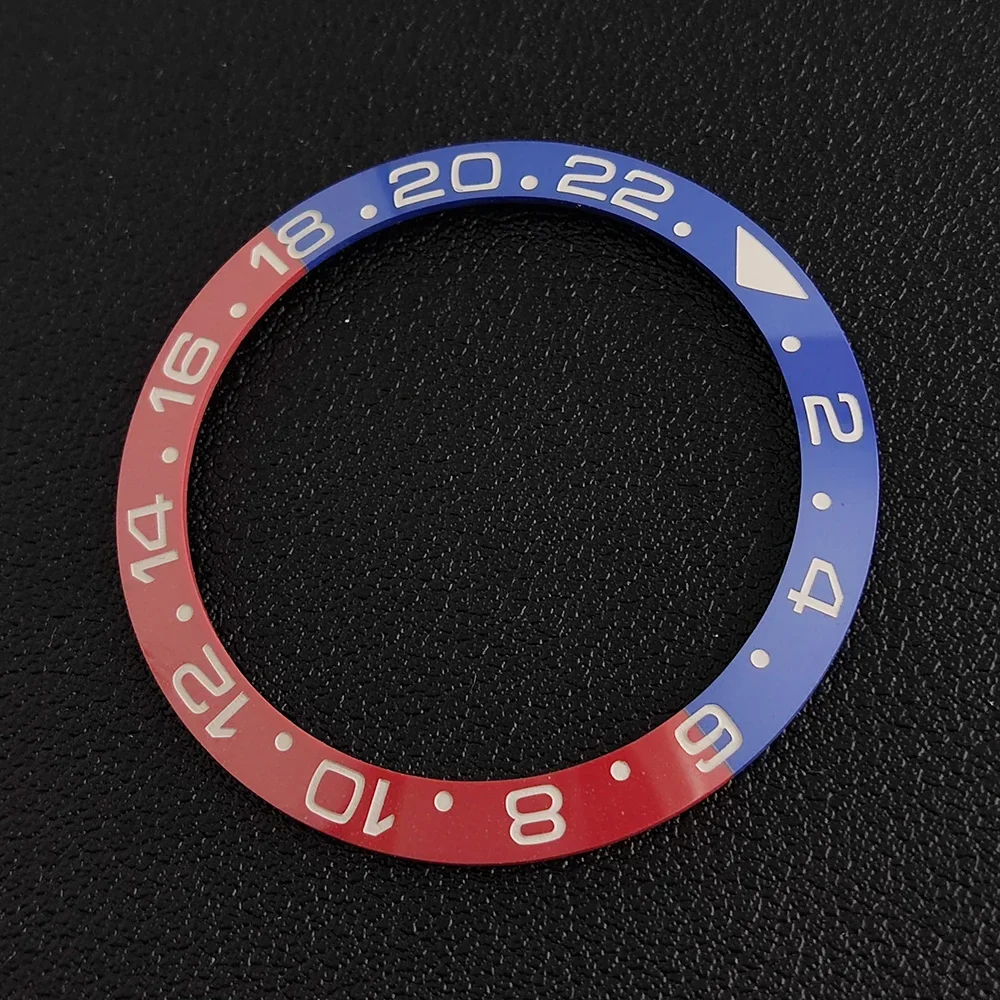 

38mm Beveled Ceramic Bezel Set GMT Bezel Blue Red Ring White High-end Luxury Men's Watch Accessories Popular Products