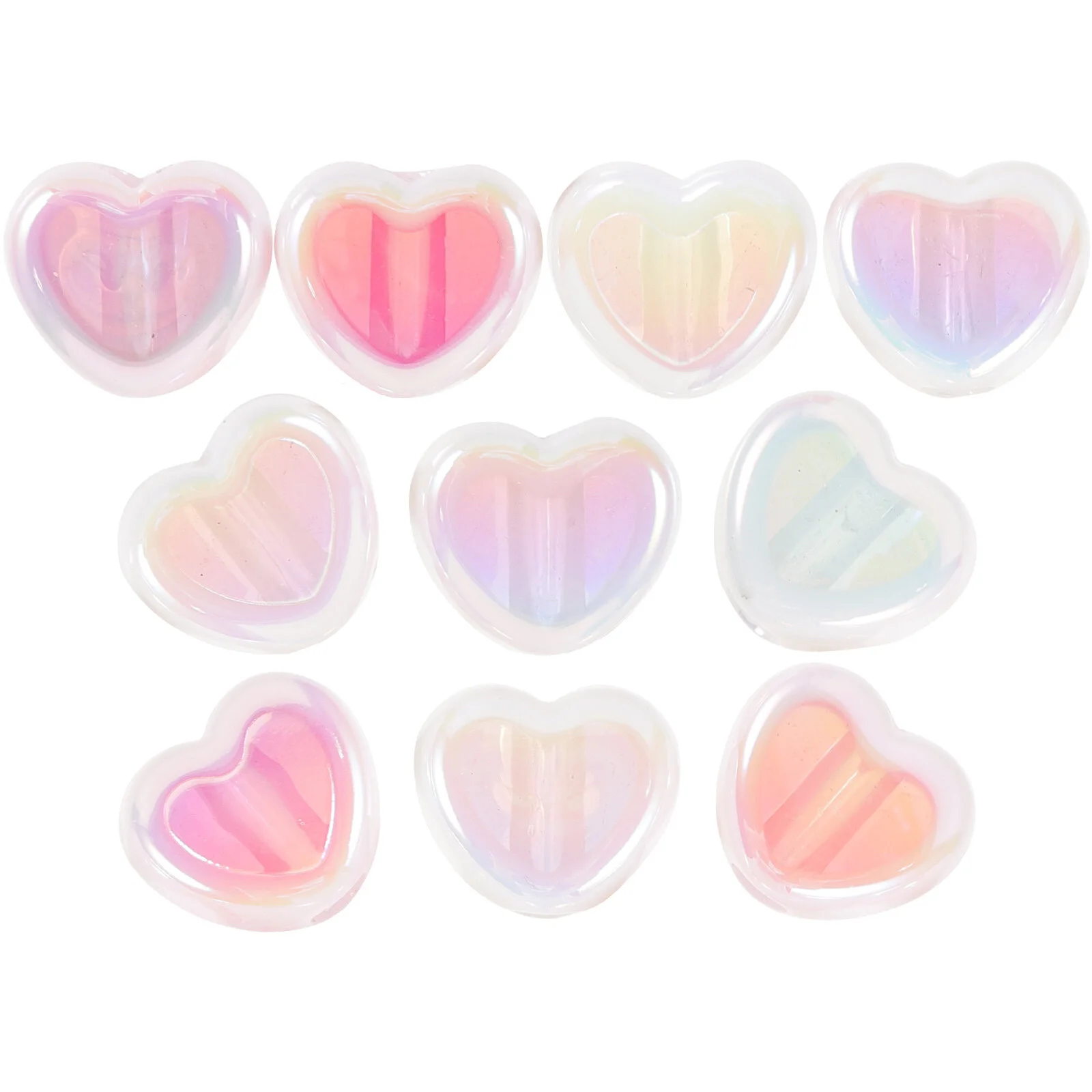 10 Pcs Beadwork Jewelry Making Beads Heart Shape Charms Beaded Pens DIY Acrylic Handcraft Crafts