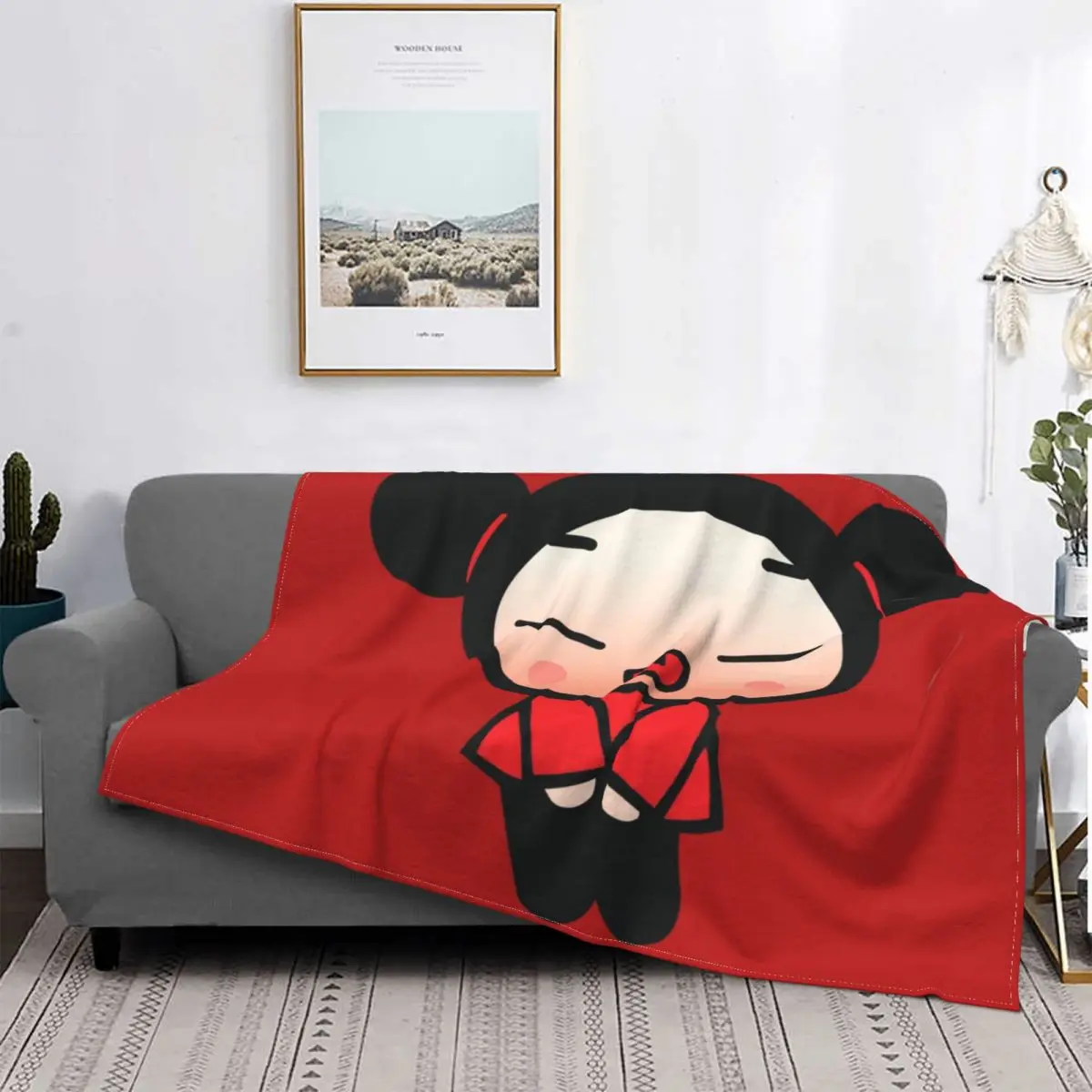 

Pucca Love Blankets Flannel Autumn/Winter garu pretty cute korean anime Portable Ultra-Soft Throw Blanket for Home Outdoor Quilt