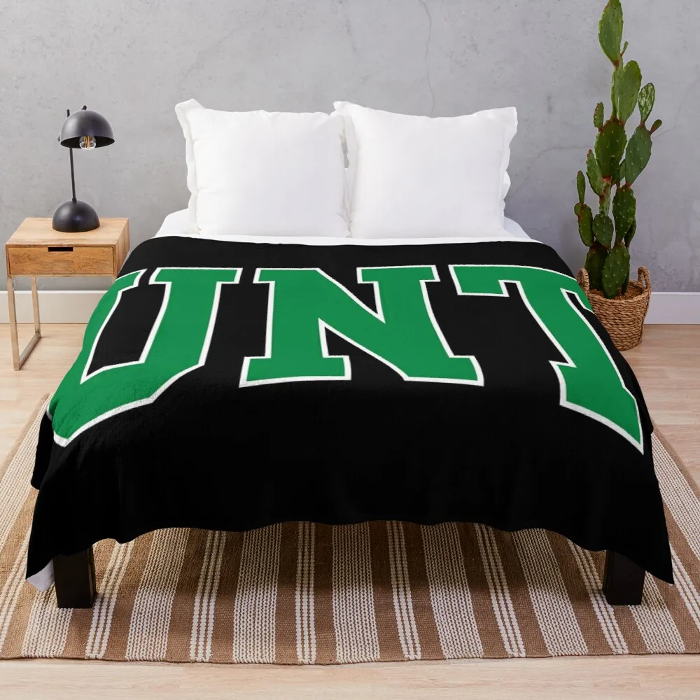 

unt - university of north texas college font Throw Blanket decorative bed blankets sofas plush blankets