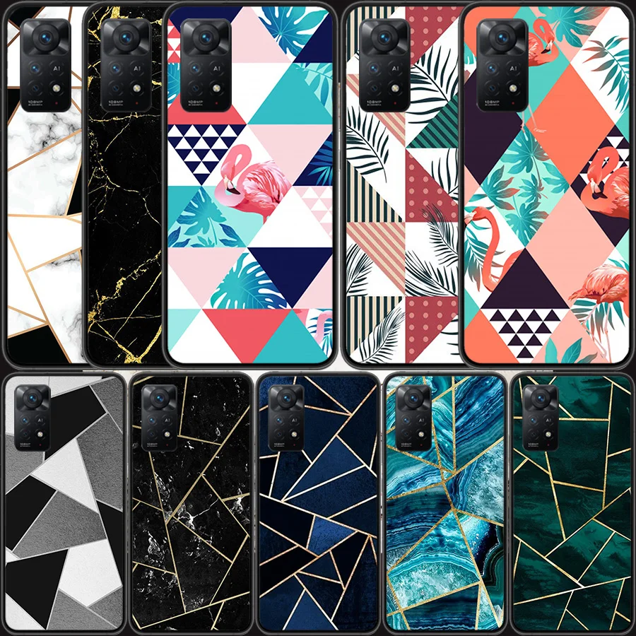 

Electroplate Geometric Marble Phone Case For Xiaomi Redmi Note 11 Pro 11E 11S 4G 11T 10 10S 9 9S 9T 5G 8 8T 7 6 5 4 4X Cover She