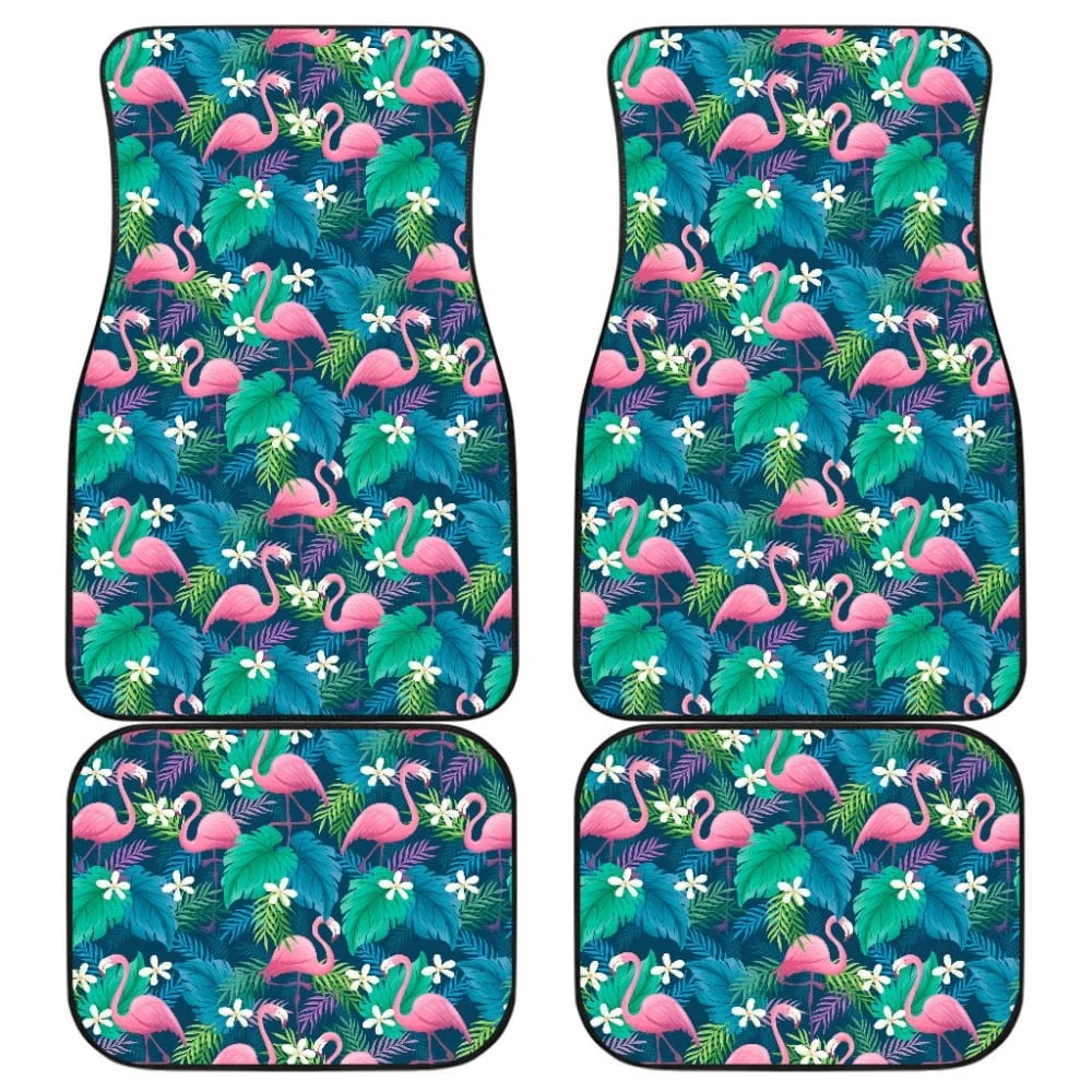 

Cute Floral Flamingo Printed Universal Car Front Rear Floor Mats Anti-Slip Car Mat Carpet Heavy Duty Rubber Protection