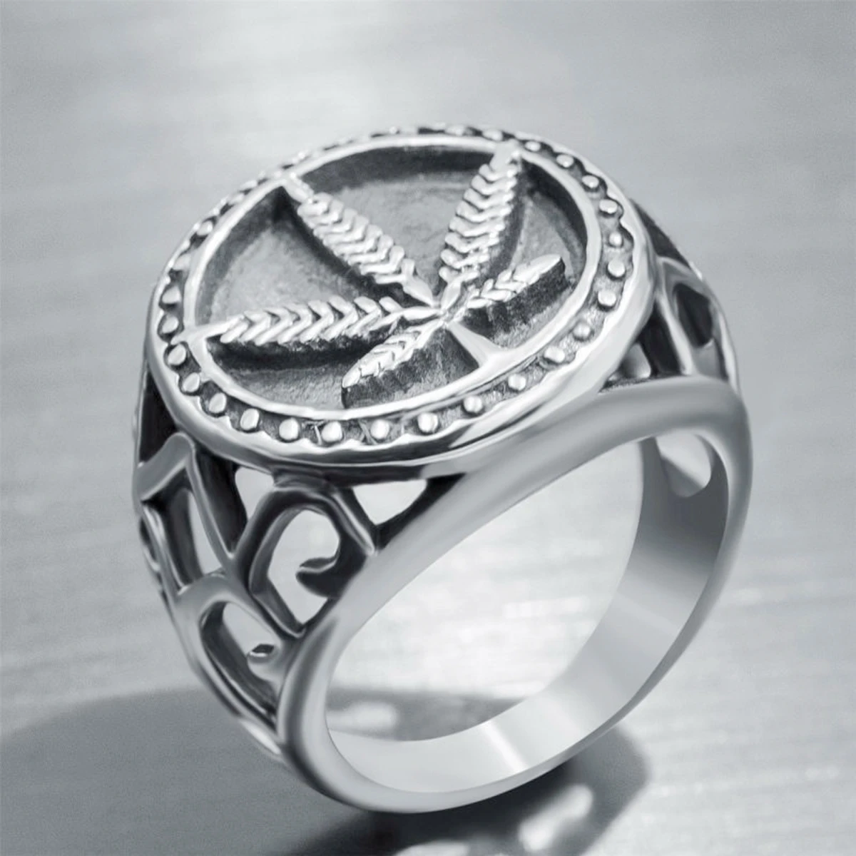 

Кольца на палец с кленовыми листьями для мужчин, стильные ювелирные украшения в стиле панк, с отверстиями, Круглые, 10 штук