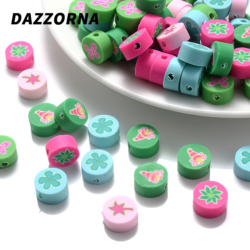 

50pcs/Lot 10mm Round Mixed Color Polymer Clay Beads Spacer Loose Bead For Jewelry Making Bracelet Charms Handmade Accessories