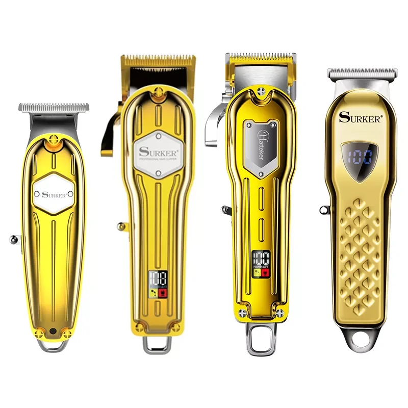 

Surker All Metal Hair Clippers Men Cordless Professional Hair Trimmer Maquina Cortar Pelo Haircut LCD Display Hairdresser