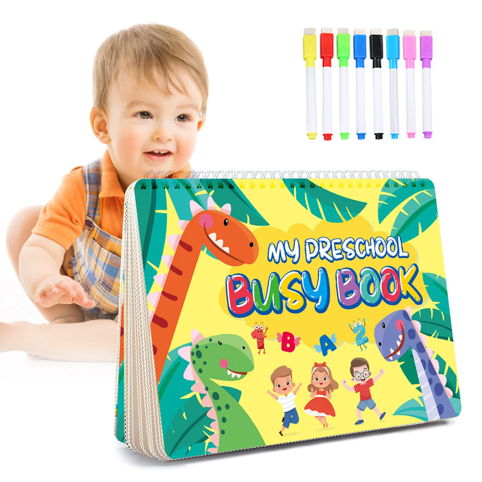 

Busy Book For Kids 16 Themes Montessori Educational Toys For Toddlers Age 3-5 Preschool Activity Book For Early Education Motor