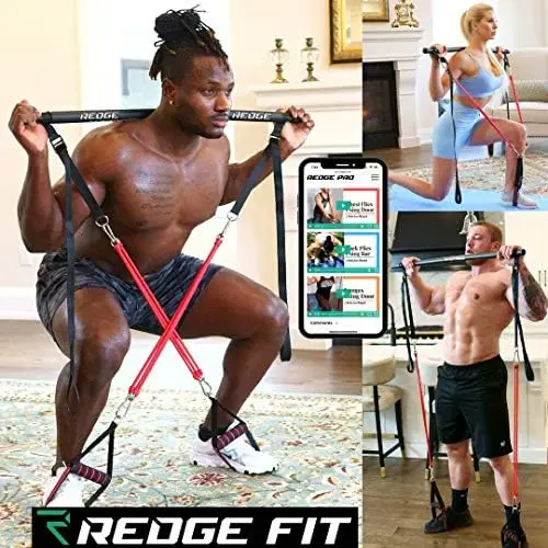 

Fit™ Complete Portable Full Body Home Gym Park Workout Set I Resistance Bands for Beginners to Elite Athletes I Collapsible Re