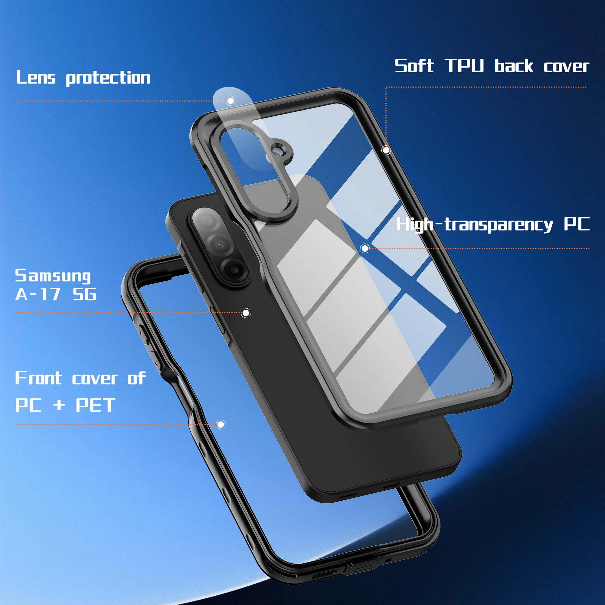 Фото Водонепроницаемый чехол IP68 с полной защитой для Samsung A57 A17 A56 A36 A37 A26 A16 A35 A25 A55 A15 A54 5G, подходит для плавания и снорклинга. №4