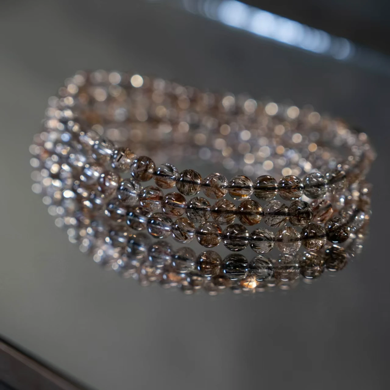 Brilux 3 мм Super Seven Кварцевый браслет Круглый эластичный фокусированный