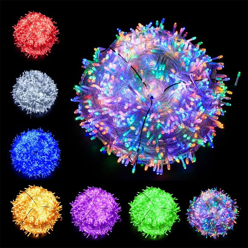 

EU/US Plug Fairy Lights Led String Lights 8 Modes Garland Holiday Lighting Christmas Lights Outdoor Garden Wedding Decoration