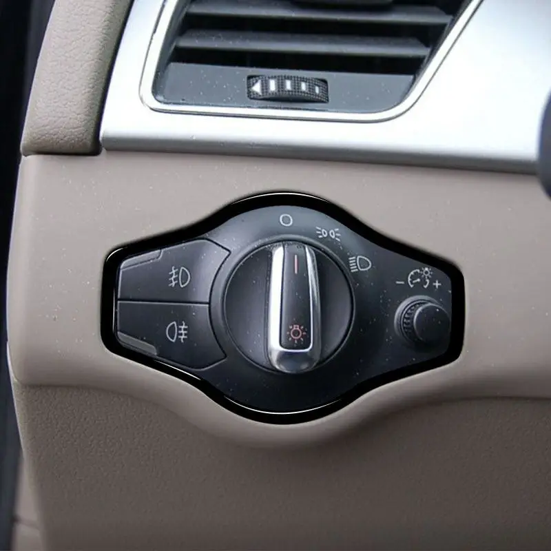 Для Audi A4 B8 2009-2016 A5 2010-2016 Q5 2009-2017 Piano Black Аксессуары для салона автомобиля Кнопка переключения фар Рамка Крышка Накладка (art.: 3920d351eedbb) - 3920d351eedbb