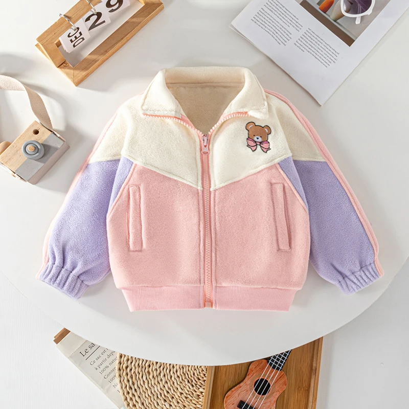 Новинка 2024 Женская осенне-зимняя разноцветная флисовая куртка с