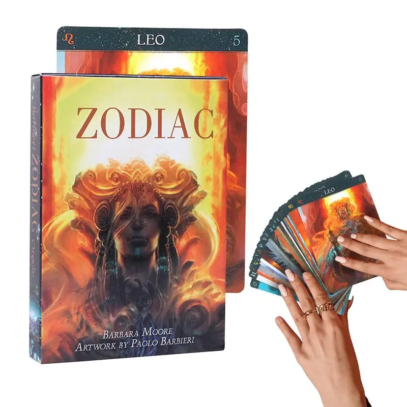 

Barbieri Zodiac Oracle Tarots 26 Cards Fate Divination Deck Fortune Telling Tarot Cards Family Party Board Game For Beginners