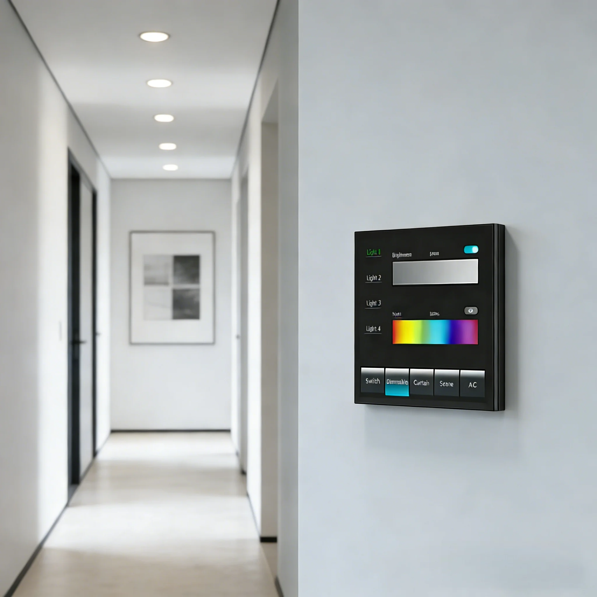 Фото Умный выключатель Tuya Smart Home ZigBee, сенсорный выключатель, полноэкранная панель управления, диммер, выключатель для штор, панель управления с голосовым управлением (офлайн) №4