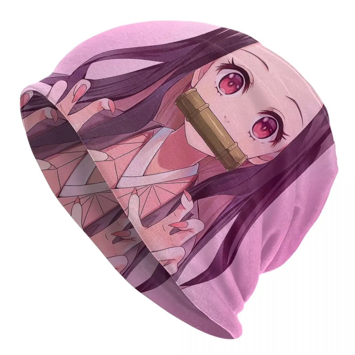 

Шапка унисекс вязаная зимняя, Теплый головной убор с рисунком аниме, рассекающий демонов, для взрослых