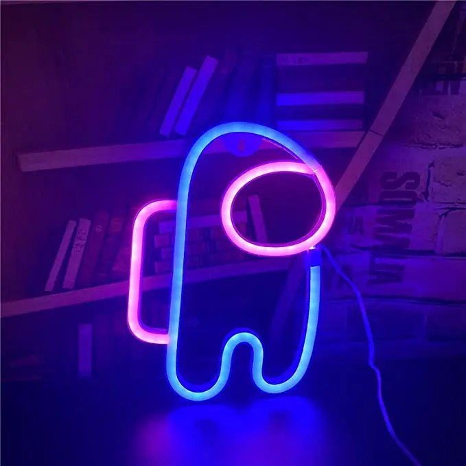 Wanxing Alien Neon Sign Astronaut LED for Bedroom Bar Restaurant Game Room Valentine's Day Party Gift Art Decoration Light