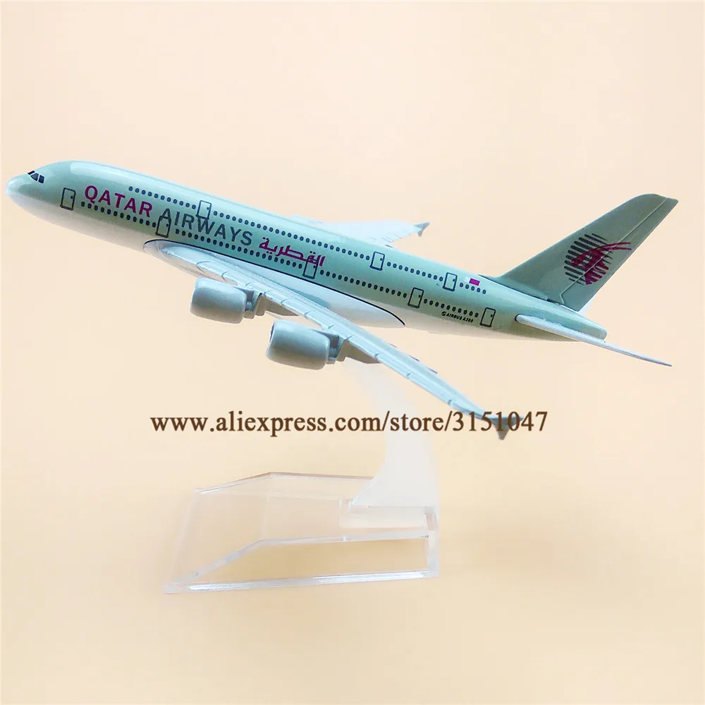 

16cm Air QATAR Airways Airbus 380 A380 Airlines Airplane Model Plane Model Alloy Metal Aircraft Diecast Toy Kids Gift