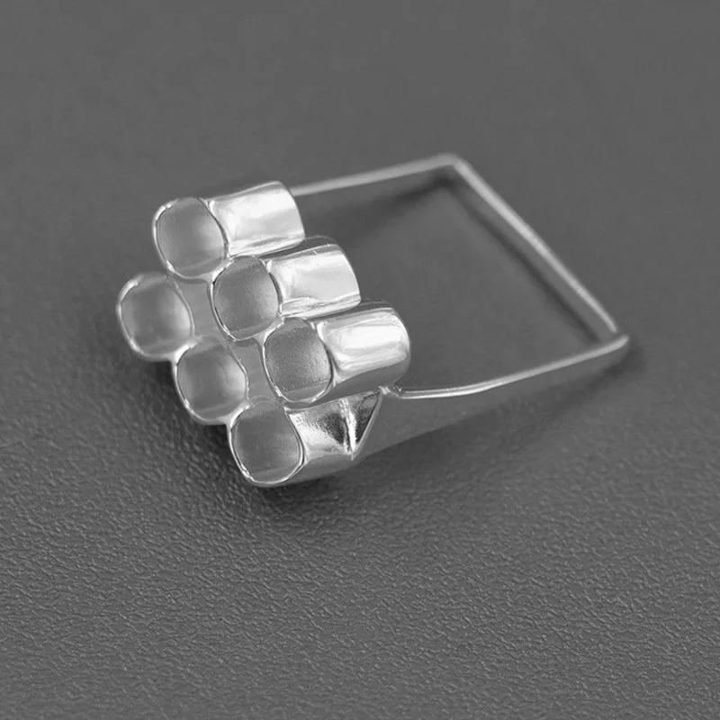 

Women's geometric round square ring, 925 sterling silver, Party Jewelry