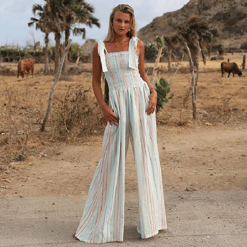 

2022 New Women Fashion Jumpsuit Non-sleeve Printing Patchwork Slim Pullover Square Collar Westernstyle Elegant Ladies Jumpsuit