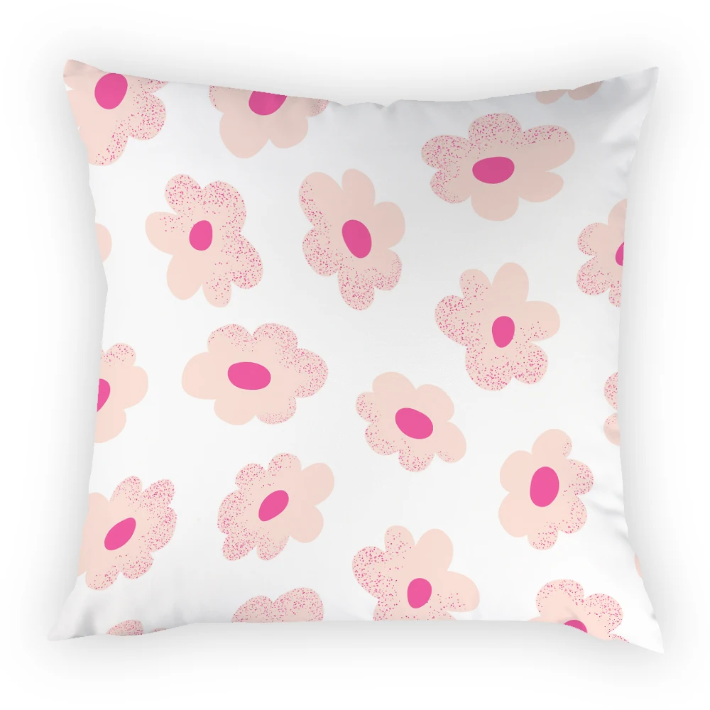 

New Cushion Cover Home Decor Pillowcase Upholstery Creative Throw Pillows 45x45 Pink Cartoon Floral Nordic Flower Artistic E2248
